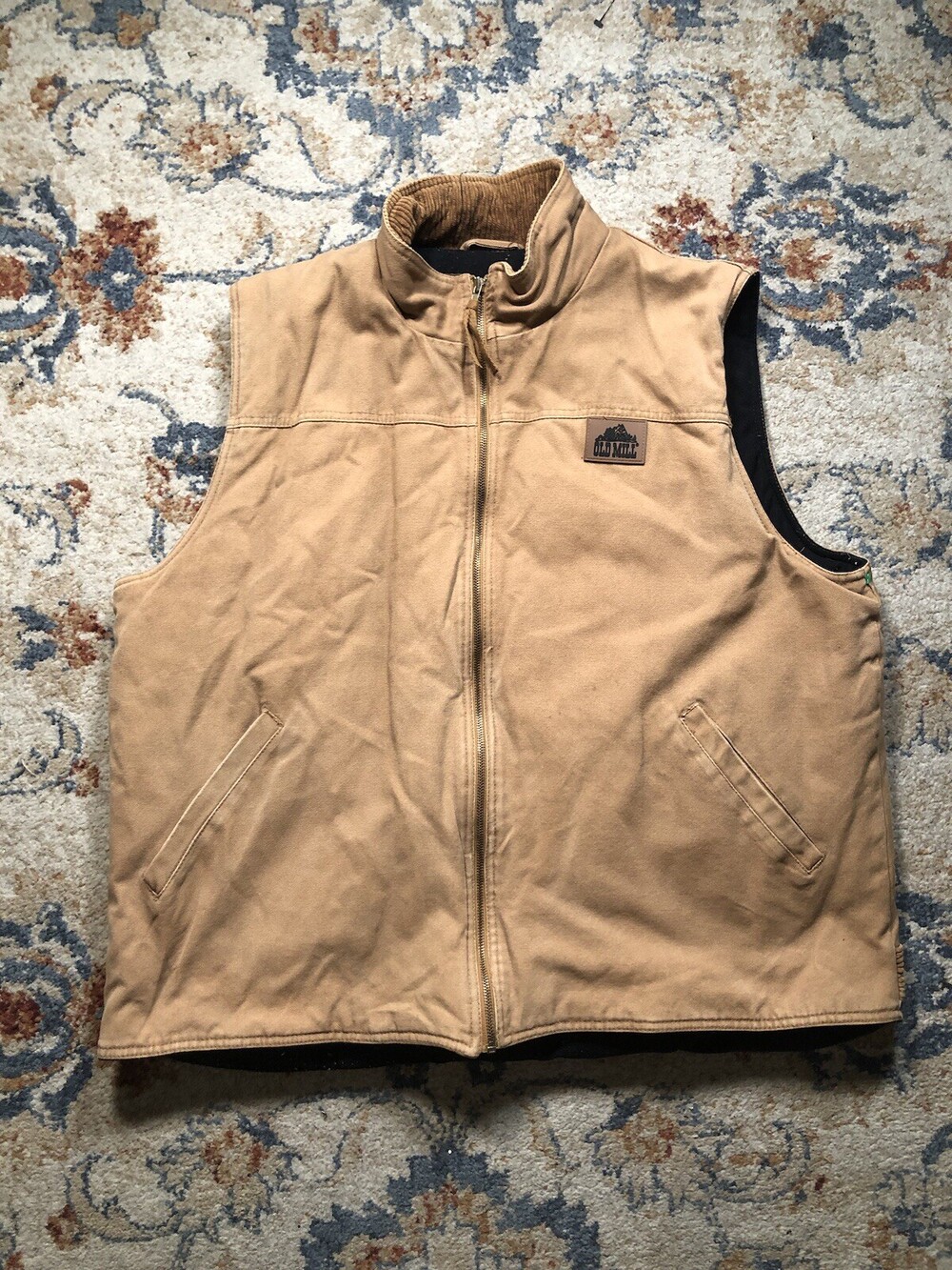 Vintage Old Mill Vest Men's 2XL Brown Canvas Jacket Outerwear Full Zip Lined